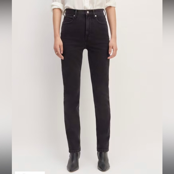 *Like New* Everlane Way High Slim Straight Jeans Size 23 (fit like 24) in black - Picture 9 of 11